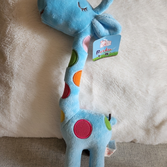 Giraffe kids plushie toy blue and yellow new with tag - Picture 6 of 6